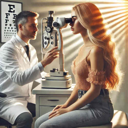 Patientin beim Augenarzt